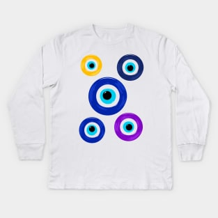 Evil Eyes Kids Long Sleeve T-Shirt